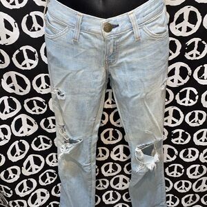 CURRENT ELLIOTT DISTRESSED ‘THE SKINNY’ DENIM BLUE JEANS SZ 25